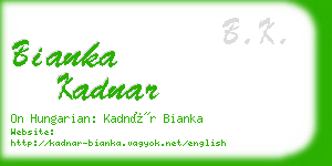 bianka kadnar business card